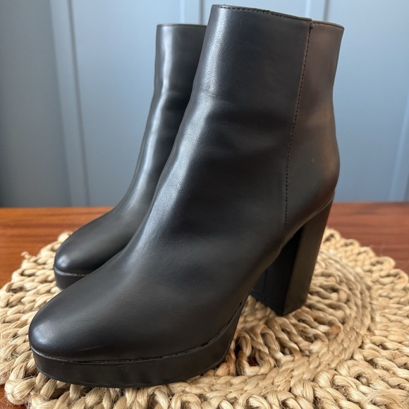 Madden Girl Platform Ankle Boots Women's 7 Black Moto Chunky Heel Goth Fairycore - Picture 4 of 16